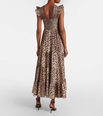 Tiered leopard-print cotton maxi dress | Rixo