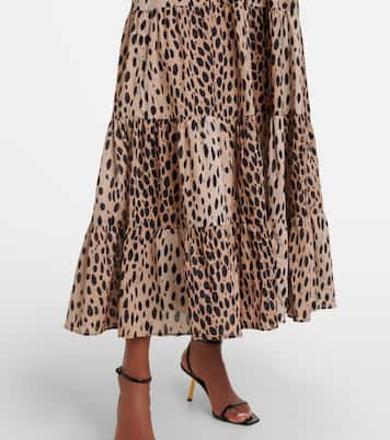 Tiered leopard-print cotton maxi dress | Rixo