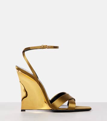 Sandales compensées Lucienne en satin | Saint Laurent