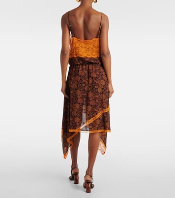 Abito sottoveste in jacquard con pizzo | Dries Van Noten
