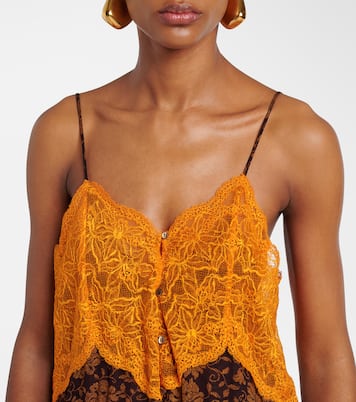 Abito sottoveste in jacquard con pizzo | Dries Van Noten