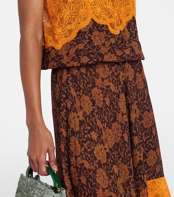 Abito sottoveste in jacquard con pizzo | Dries Van Noten