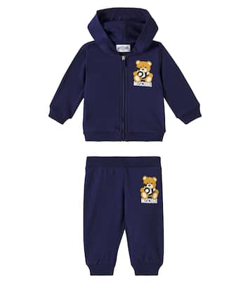 Baby Teddy Bear cotton hoodie and sweatpants | Moschino Kids