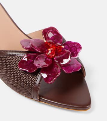 Verzierte Pantoletten Cyd aus Raffiabast | Malone Souliers