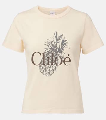 T-shirt in jersey di cotone con logo | Chloé