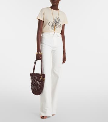 T-shirt in jersey di cotone con logo | Chloé