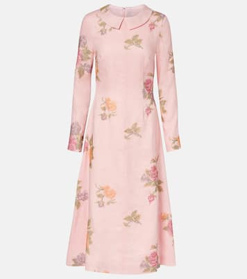 Floral linen midi dress | Markarian