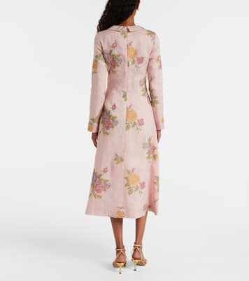 Floral linen midi dress | Markarian