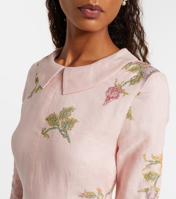 Floral linen midi dress | Markarian