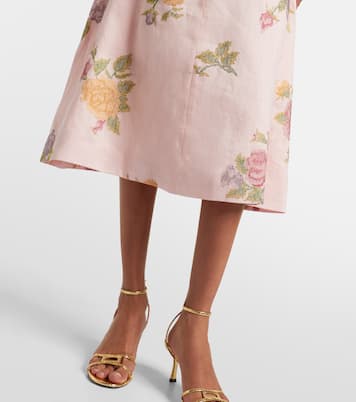 Floral linen midi dress | Markarian