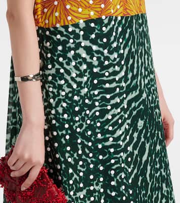 Printed strapless georgette gown | Dries Van Noten