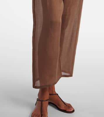 Niko ramie cropped barrel-leg pants | Leset