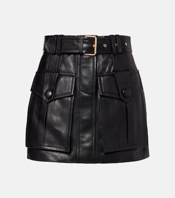 Minigonna in pelle con cintura | Balmain