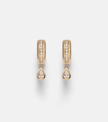 14kt gold hoop earrings with diamonds | Roxanne First