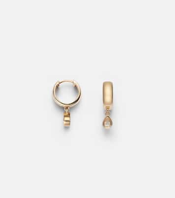 14kt gold hoop earrings with diamonds | Roxanne First