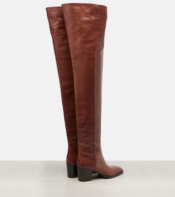 Odeon leather over-the-knee boots | Saint Laurent