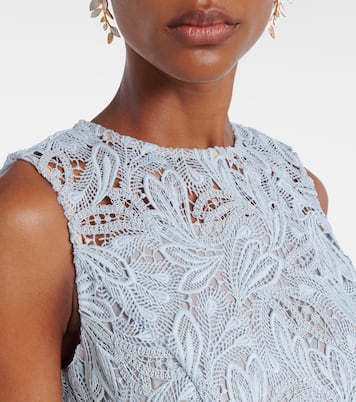 Abito midi in pizzo con cintura | Oscar de la Renta