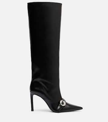 Logo leather knee-high boots | Coperni