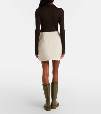Logo faux fur miniskirt | Moncler