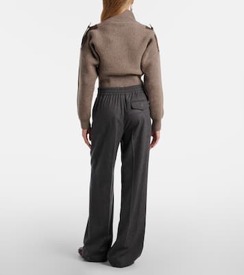 Pantalon ample à taille haute en laine et cachemire | Tod's