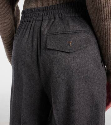 Pantalon ample à taille haute en laine et cachemire | Tod's