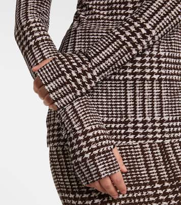 Prince of Wales check turtleneck top | Norma Kamali