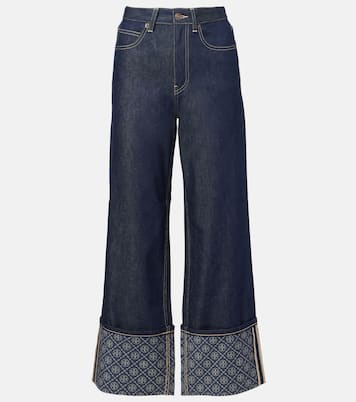 Monogram wide-leg jeans | Tory Burch
