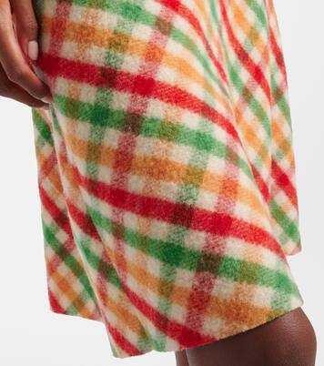 Checked wool-blend pencil skirt | Miu Miu