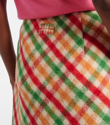 Checked wool-blend pencil skirt | Miu Miu