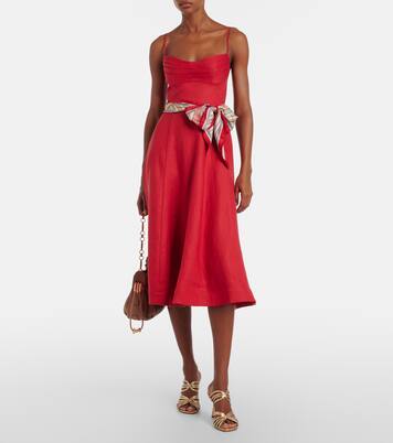 Rebellion linen midi dress | Zimmermann