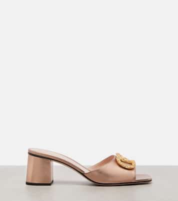VLogo 60 metallic leather mules | Valentino Garavani