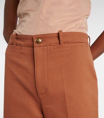 High-Rise-Schlaghose aus Baumwoll-Canvas | Chloé