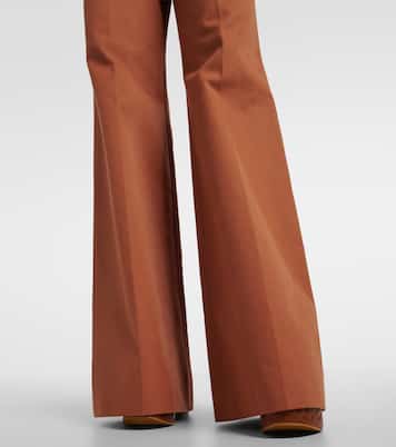 High-Rise-Schlaghose aus Baumwoll-Canvas | Chloé