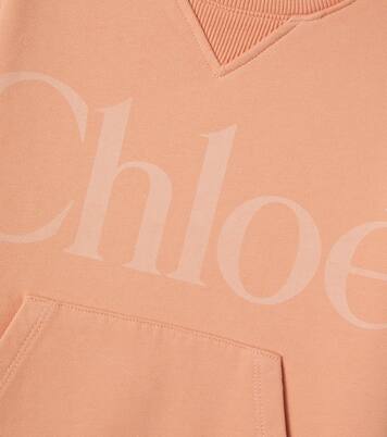 Logo cotton sweatshirt dress | Chloé Kids