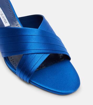 Pantoletten Viera 50 aus Satin | Manolo Blahnik