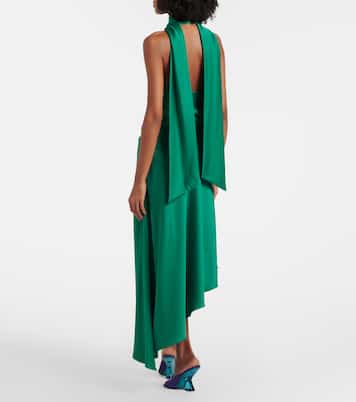 Monica asymmetric satin midi dress | Simkhai