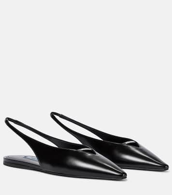 Leather slingback flats | Prada