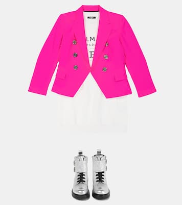 Abito felpa in cotone con logo | Balmain Kids
