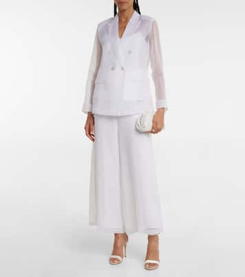 Orologi double-breasted silk blazer | Max Mara