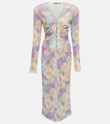 Heather floral ruched midi dress | Rotate