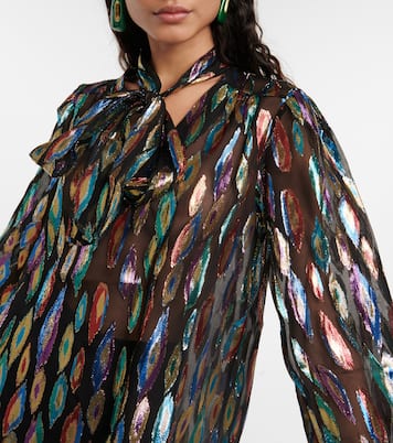 Blouse Moss en jacquard de soie mélangée | Rixo