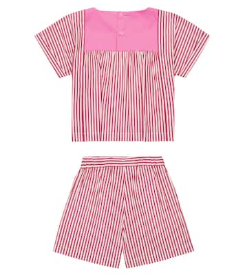 Striped poplin blouse and shorts set | Il Gufo