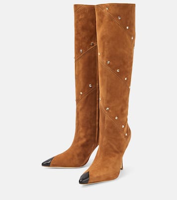 Embellished suede knee-high boots | Alessandra Rich