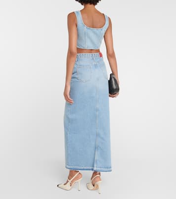 Top raccourci en jean | Alessandra Rich
