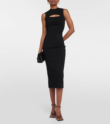 Slash Front crêpe midi dress | Victoria Beckham