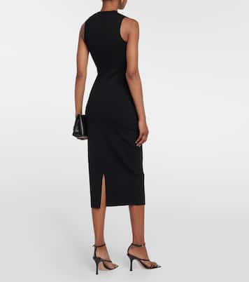 Slash Front crêpe midi dress | Victoria Beckham