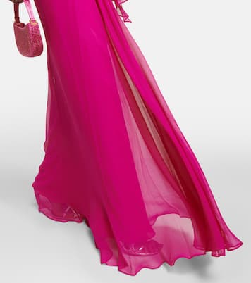 Draped silk gown | Costarellos