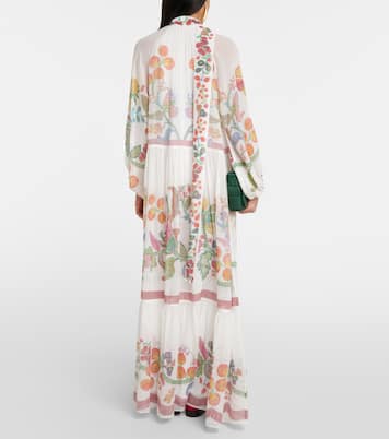 Bedrucktes Maxikleid Athena aus Seidenchiffon | La DoubleJ