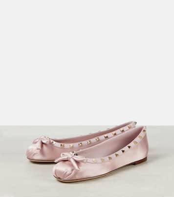 Ballerinas Rockstud aus Satin  | Valentino Garavani