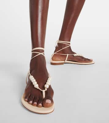 Sandali in pelle con perle bijoux | Magda Butrym